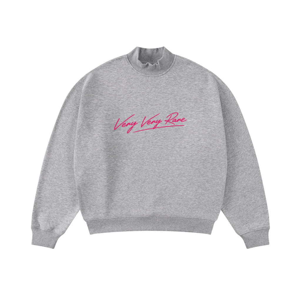 370GSM  Unisex Raw-Edge Ripped French Terry PP-Sprayed Sweatshirt Heathered Grey