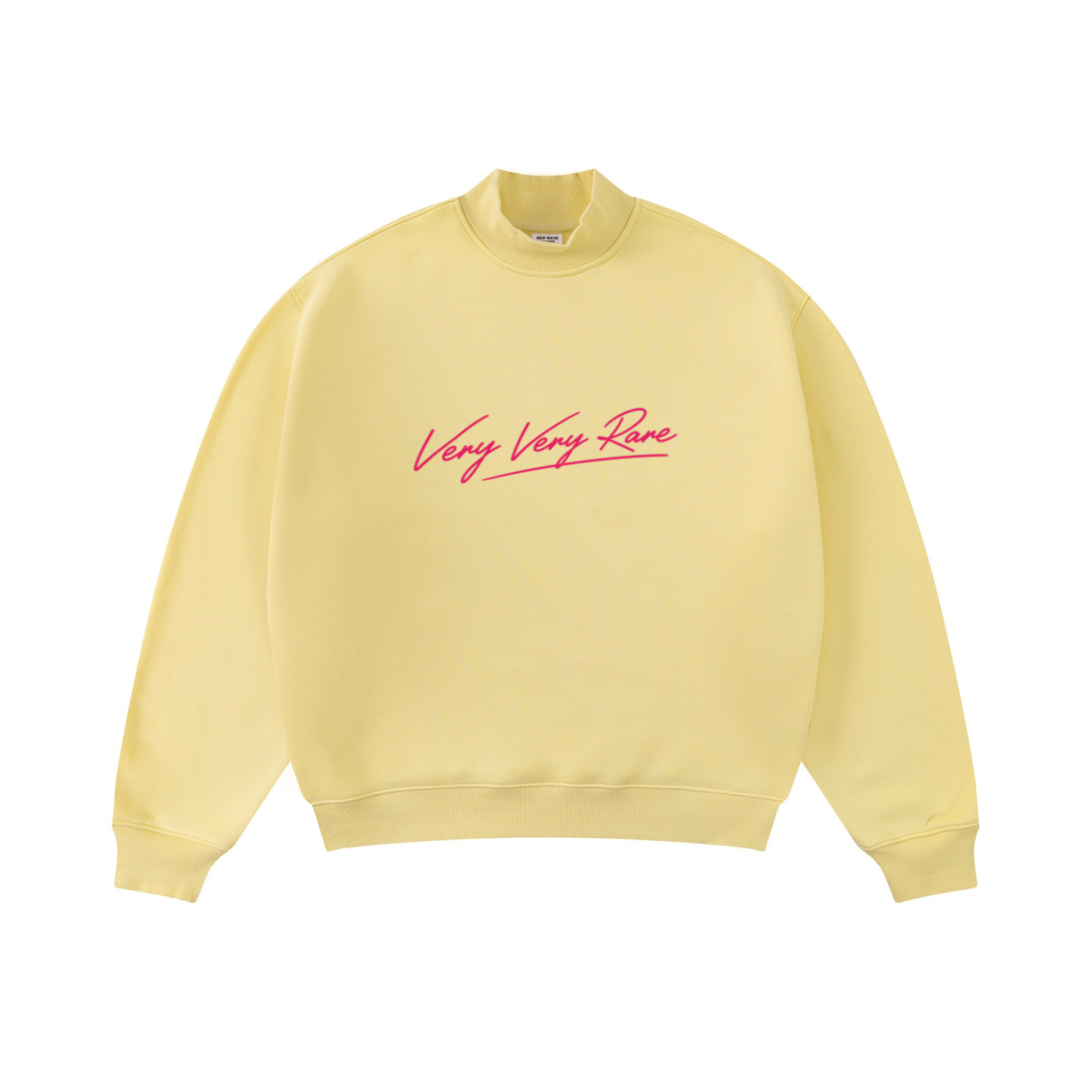 370GSM  Unisex Raw-Edge Ripped French Terry PP-Sprayed Sweatshirt Light Yellow