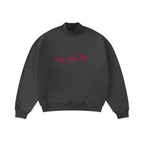 370GSM  Unisex Raw-Edge Ripped French Terry PP-Sprayed Sweatshirt Dark Grey