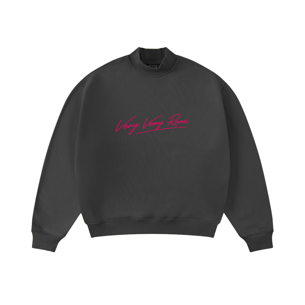 370GSM  Unisex Raw-Edge Ripped French Terry PP-Sprayed Sweatshirt Dark Grey