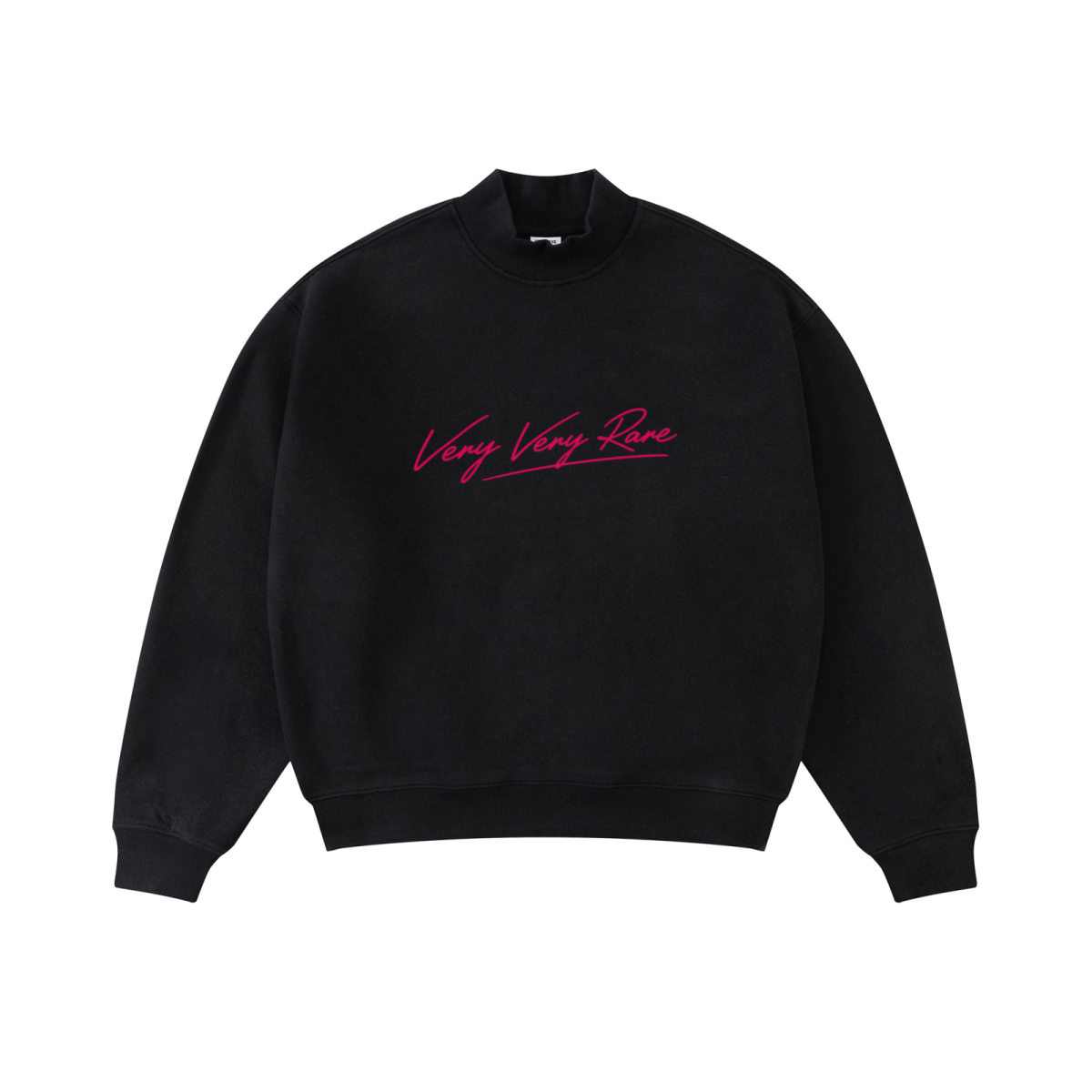 370GSM  Unisex Raw-Edge Ripped French Terry PP-Sprayed Sweatshirt Black