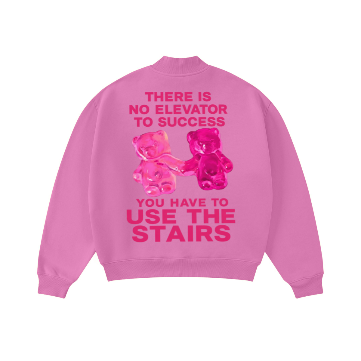370GSM  Unisex Raw-Edge Ripped French Terry PP-Sprayed Sweatshirt Rose pink