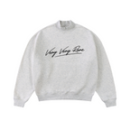 370GSM  Unisex Raw-Edge Ripped French Terry PP-Sprayed Sweatshirt Oatmeal Grey