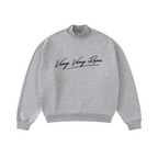 370GSM  Unisex Raw-Edge Ripped French Terry PP-Sprayed Sweatshirt Heathered Grey