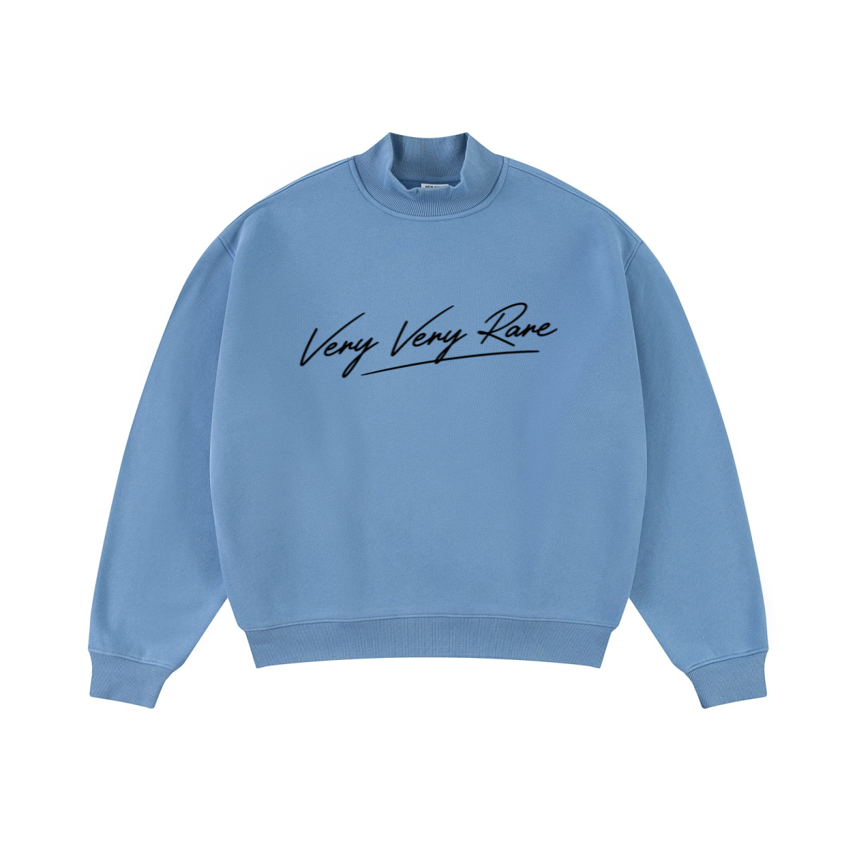 370GSM  Unisex Raw-Edge Ripped French Terry PP-Sprayed Sweatshirt Medium Blue