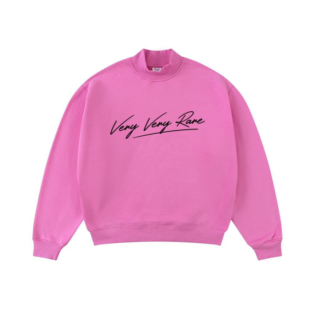 370GSM  Unisex Raw-Edge Ripped French Terry PP-Sprayed Sweatshirt Rose pink