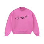 370GSM  Unisex Raw-Edge Ripped French Terry PP-Sprayed Sweatshirt Rose pink
