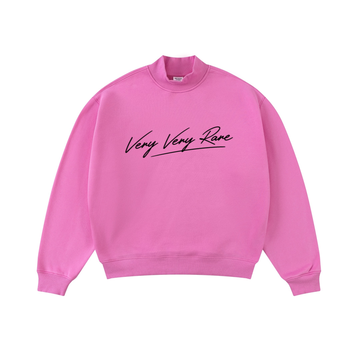 370GSM  Unisex Raw-Edge Ripped French Terry PP-Sprayed Sweatshirt Rose pink