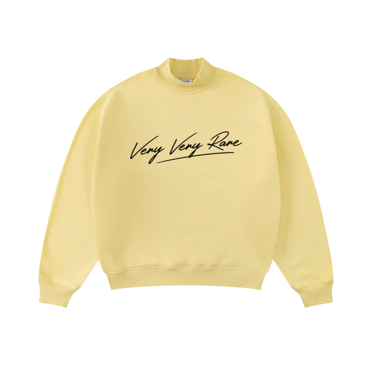370GSM  Unisex Raw-Edge Ripped French Terry PP-Sprayed Sweatshirt Light Yellow