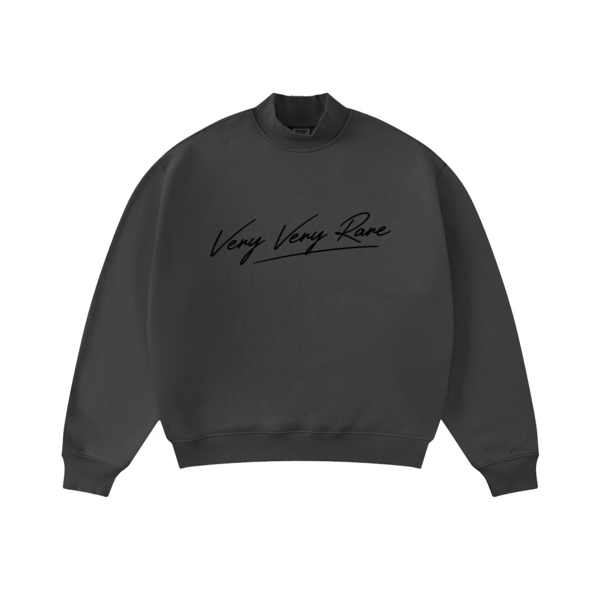 370GSM  Unisex Raw-Edge Ripped French Terry PP-Sprayed Sweatshirt Dark Grey