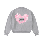 370GSM  Unisex Raw-Edge Ripped French Terry PP-Sprayed Sweatshirt Heathered Grey