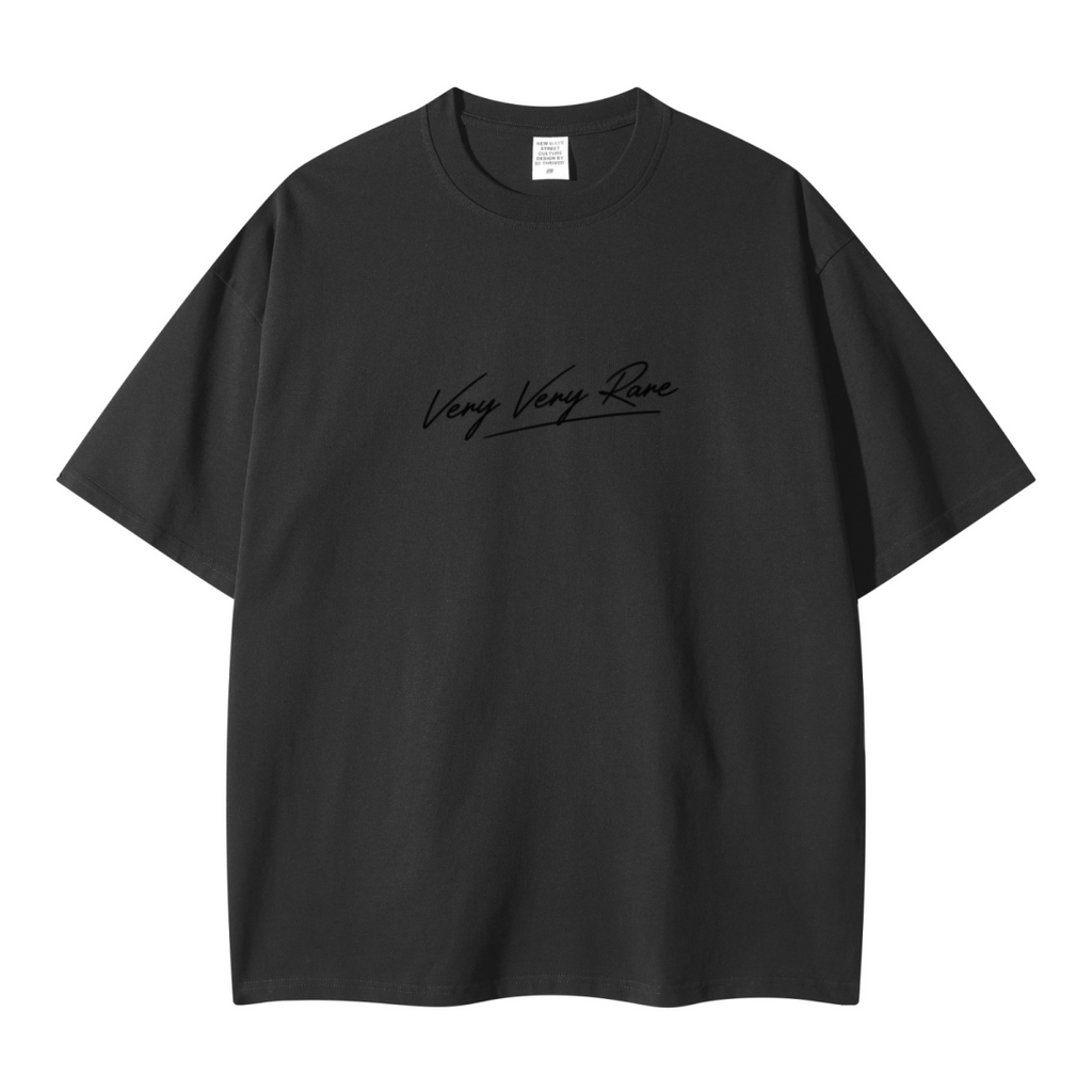260GSM Unisex Earth-Tone Fog Heavyweight T-shirt Black