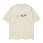260GSM Unisex Earth-Tone Fog Heavyweight T-shirt Cream White