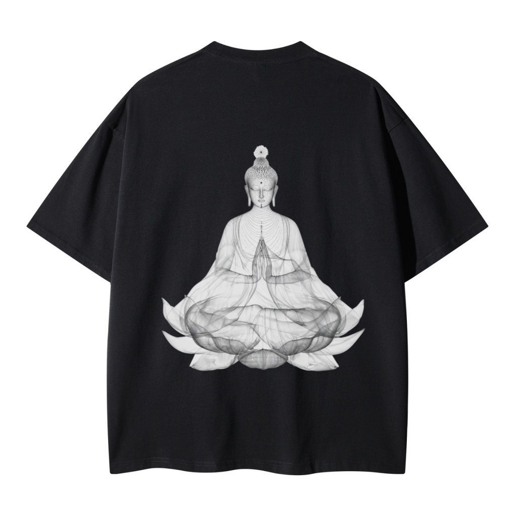 260GSM Unisex Earth-Tone Fog Heavyweight T-shirt Black