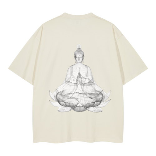 260GSM Unisex Earth-Tone Fog Heavyweight T-shirt Cream White