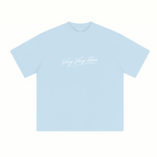 230GSM Unisex Cool-Touch Sorona Fabric Basic Crew Neck T-shirt Sky Blue