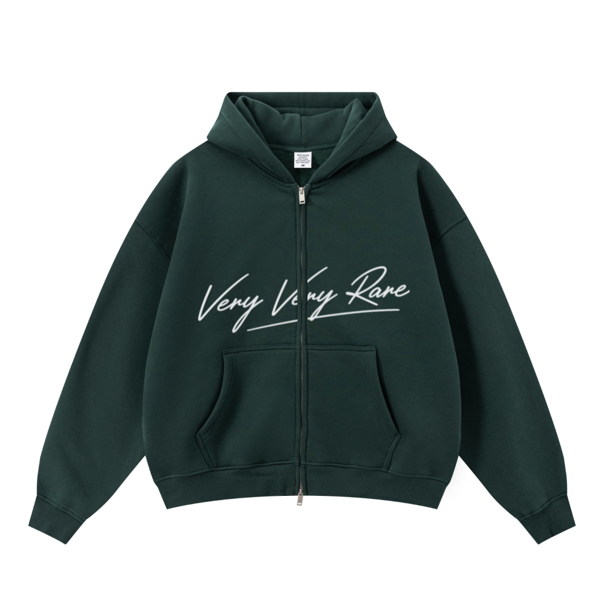 345GSM Unisex Boxy-Fit Double-Zip Hoodie Rainforest Green