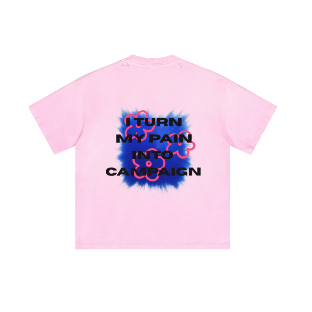 250GSM Men's Boxy Tie-Dyed T-Shirt Pink