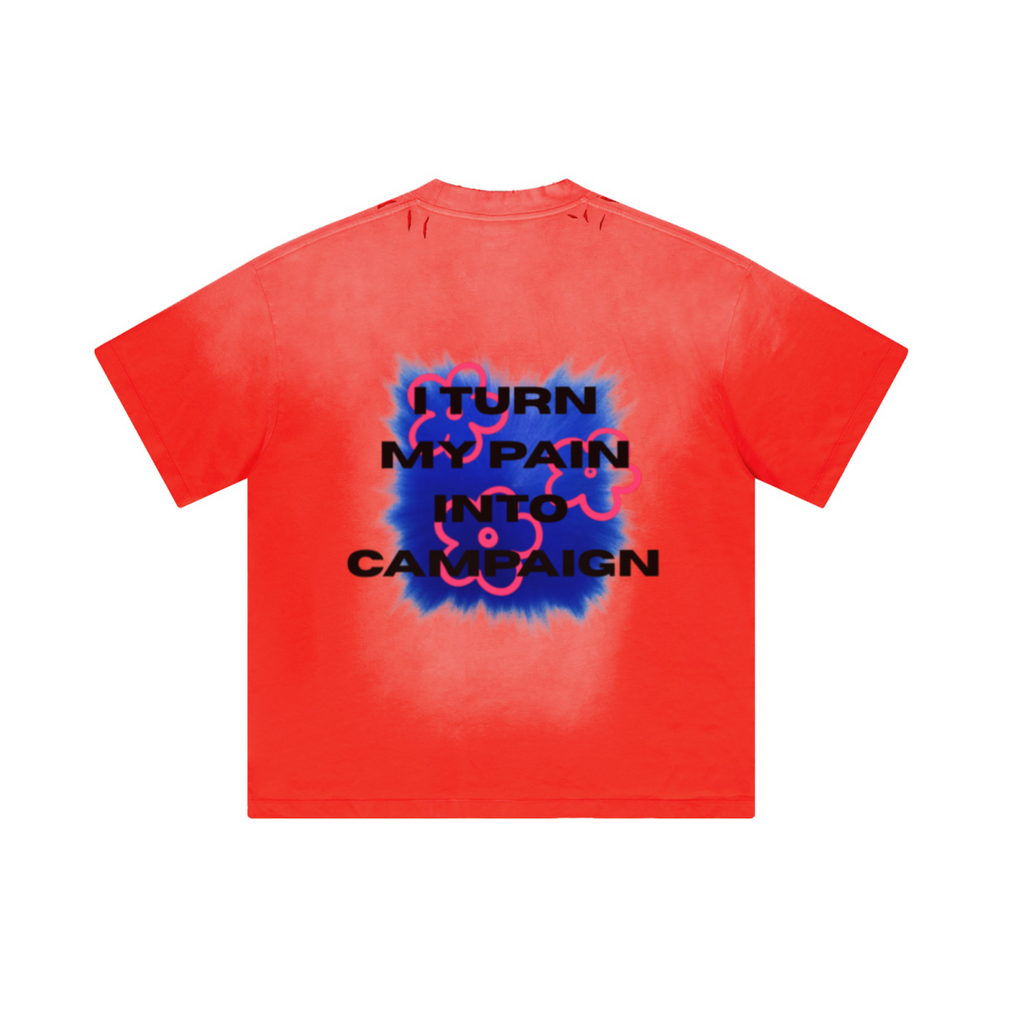 250GSM Men's Boxy Tie-Dyed T-Shirt Red