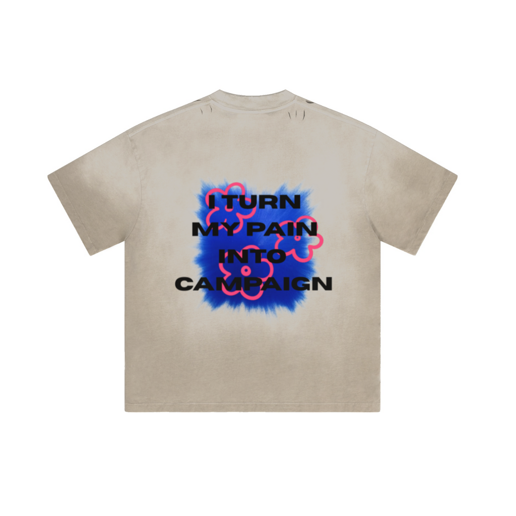 250GSM Men's Boxy Tie-Dyed T-Shirt Light Gray