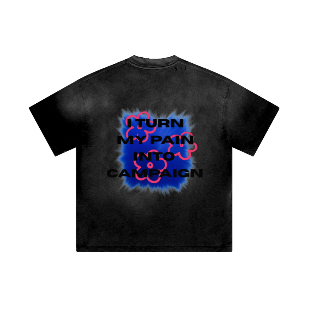 250GSM Men's Boxy Tie-Dyed T-Shirt  Black
