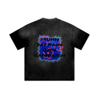 250GSM Men's Boxy Tie-Dyed T-Shirt  Black