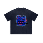 250GSM Men's Boxy Tie-Dyed T-Shirt Navy Blue