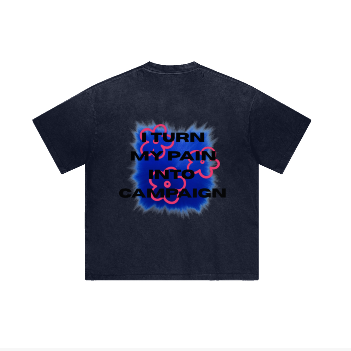 250GSM Men's Boxy Tie-Dyed T-Shirt Navy Blue