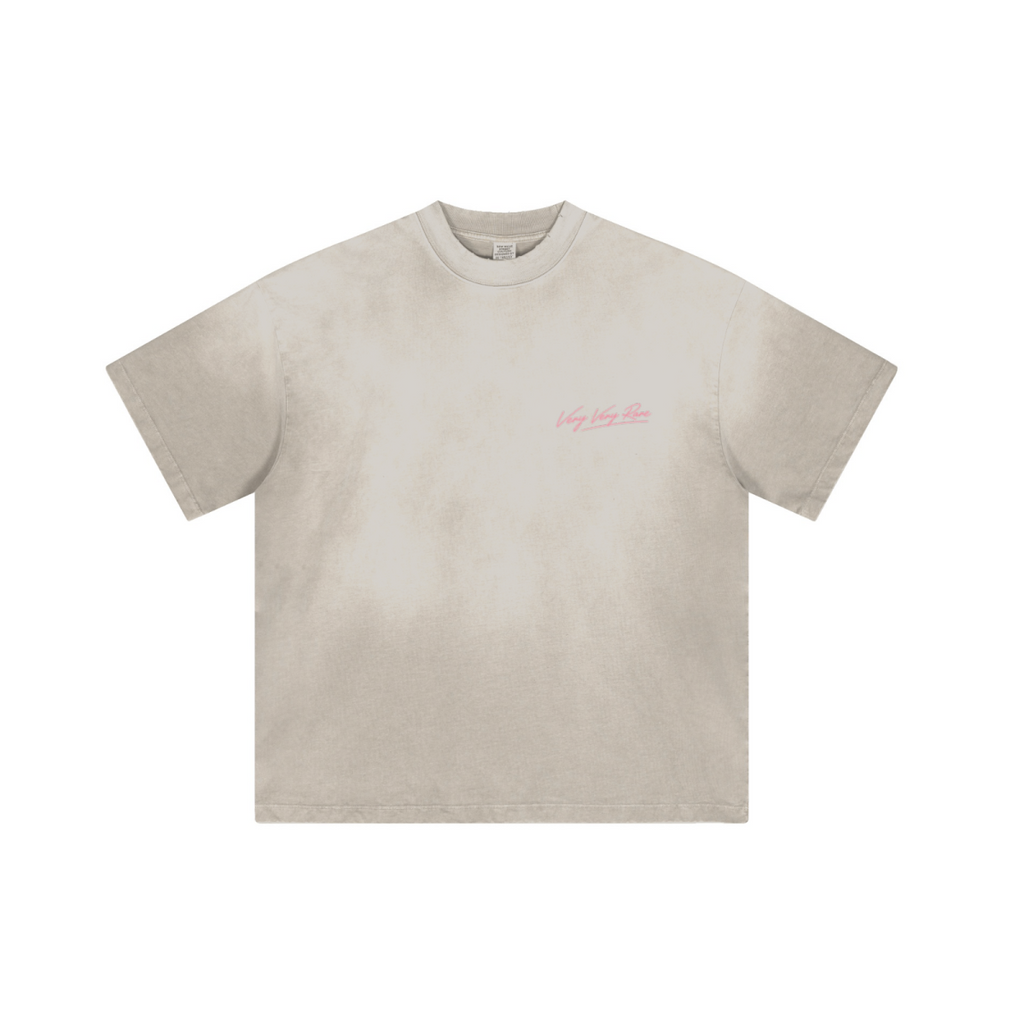 250GSM Men's Boxy Tie-Dyed T-Shirt Light Gray