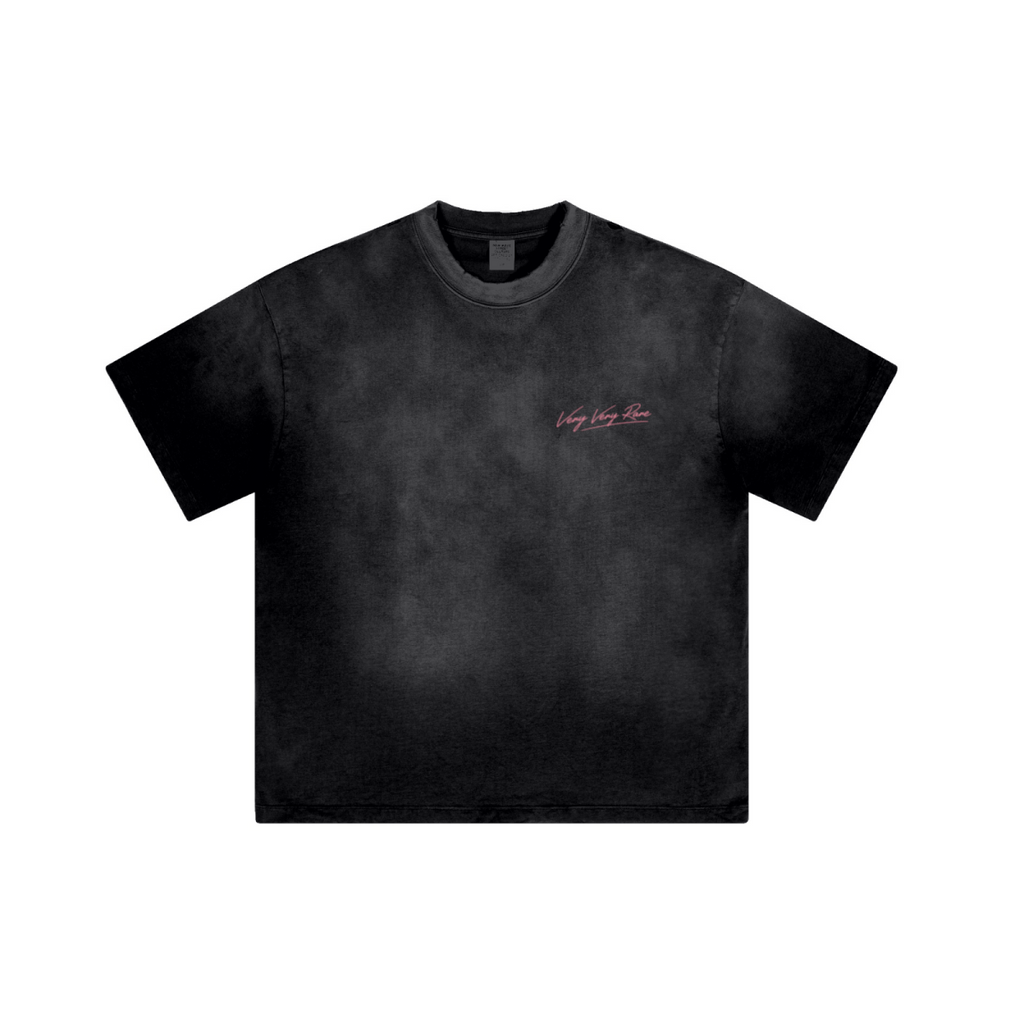 250GSM Men's Boxy Tie-Dyed T-Shirt  Black