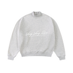 370GSM  Unisex Raw-Edge Ripped French Terry PP-Sprayed Sweatshirt Oatmeal Grey