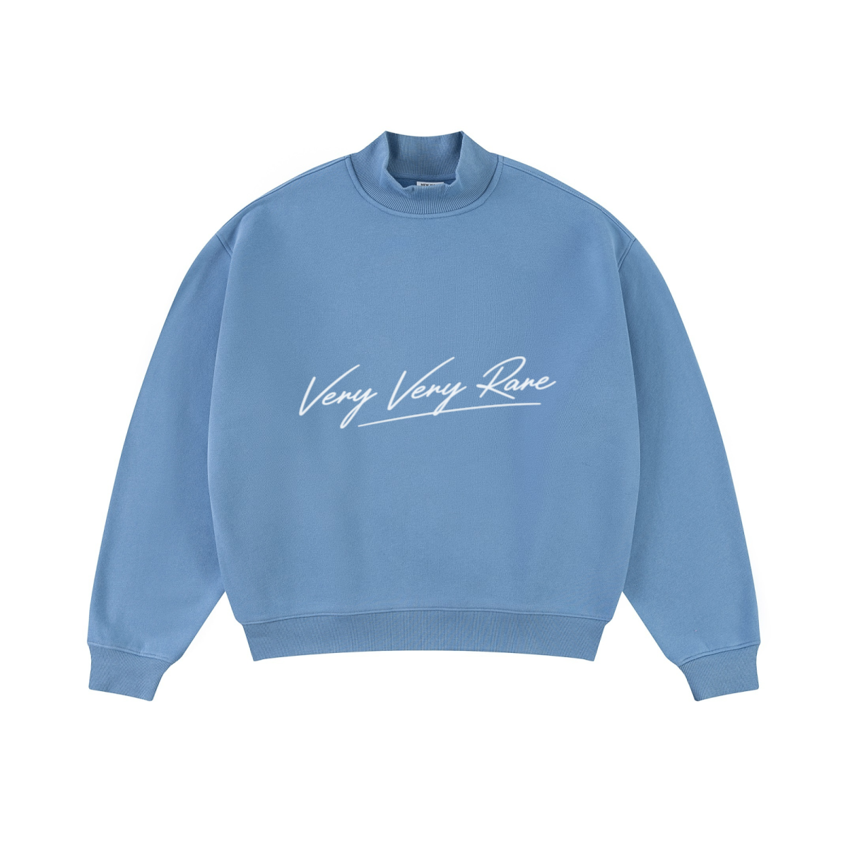 370GSM  Unisex Raw-Edge Ripped French Terry PP-Sprayed Sweatshirt Medium Blue