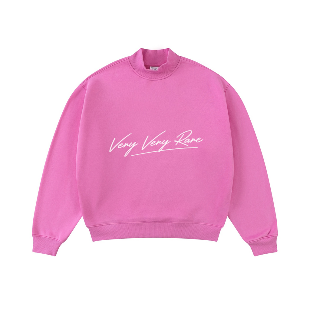 370GSM  Unisex Raw-Edge Ripped French Terry PP-Sprayed Sweatshirt Rose pink