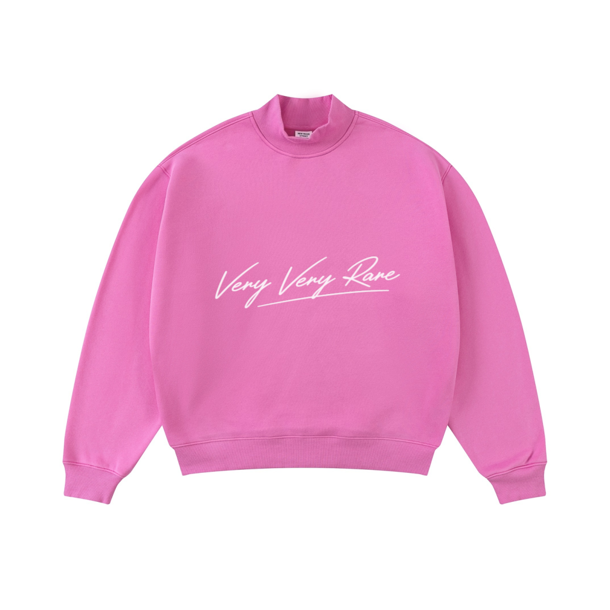 370GSM  Unisex Raw-Edge Ripped French Terry PP-Sprayed Sweatshirt Rose pink