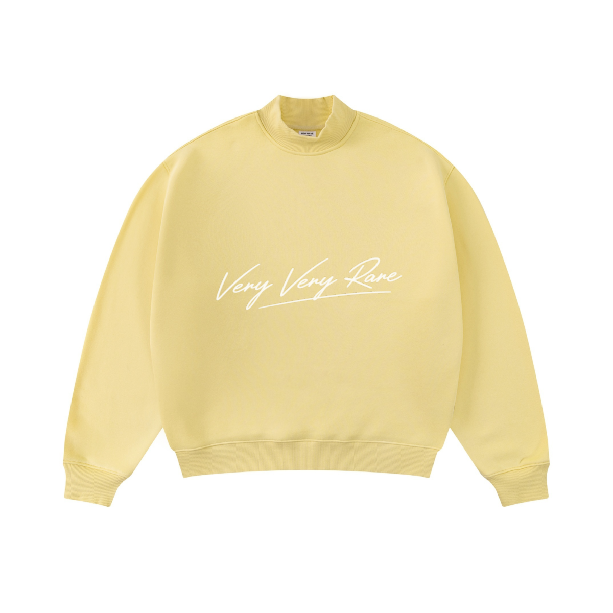 370GSM  Unisex Raw-Edge Ripped French Terry PP-Sprayed Sweatshirt Light Yellow