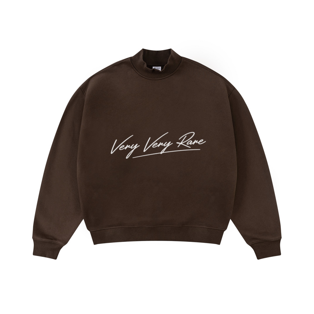 370GSM  Unisex Raw-Edge Ripped French Terry PP-Sprayed Sweatshirt Brown