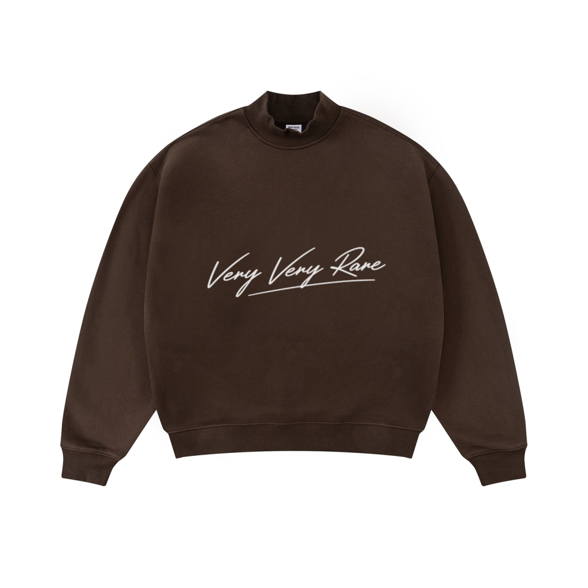 370GSM  Unisex Raw-Edge Ripped French Terry PP-Sprayed Sweatshirt Brown
