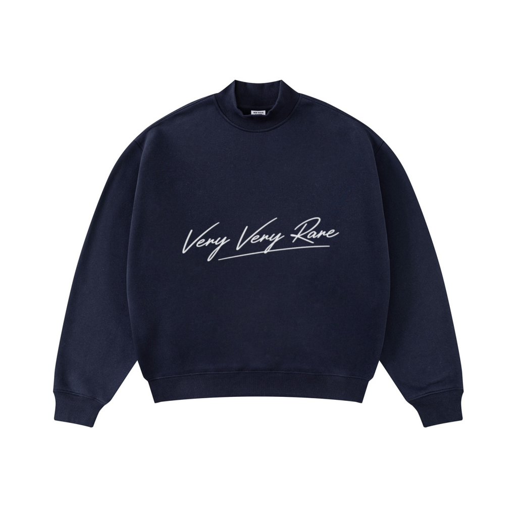 370GSM  Unisex Raw-Edge Ripped French Terry PP-Sprayed Sweatshirt Midnight Blue