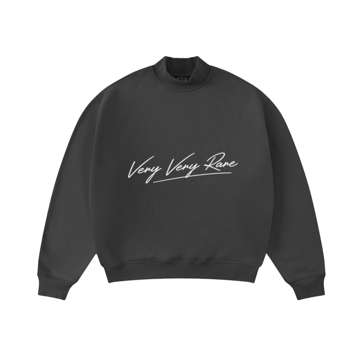 370GSM  Unisex Raw-Edge Ripped French Terry PP-Sprayed Sweatshirt Dark Grey