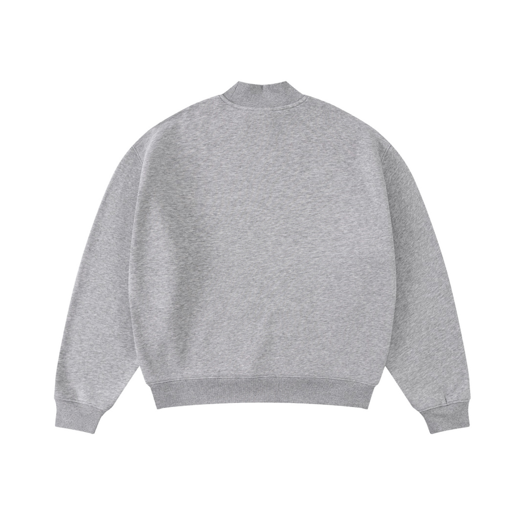 370GSM  Unisex Raw-Edge Ripped French Terry PP-Sprayed Sweatshirt Heathered Grey
