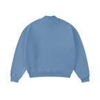 370GSM  Unisex Raw-Edge Ripped French Terry PP-Sprayed Sweatshirt Medium Blue
