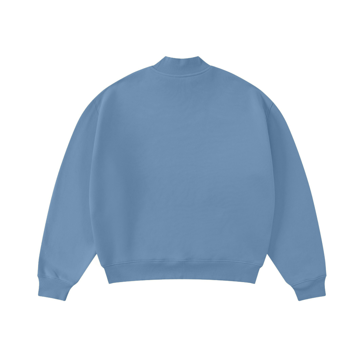 370GSM  Unisex Raw-Edge Ripped French Terry PP-Sprayed Sweatshirt Medium Blue