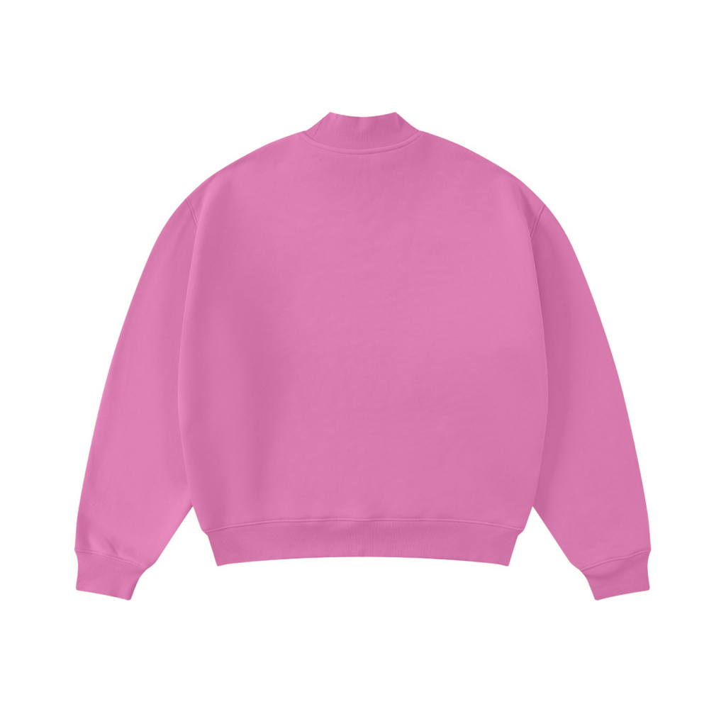 370GSM  Unisex Raw-Edge Ripped French Terry PP-Sprayed Sweatshirt Rose pink