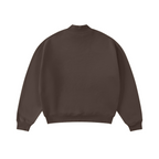 370GSM  Unisex Raw-Edge Ripped French Terry PP-Sprayed Sweatshirt Brown