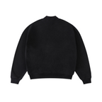 370GSM  Unisex Raw-Edge Ripped French Terry PP-Sprayed Sweatshirt Black