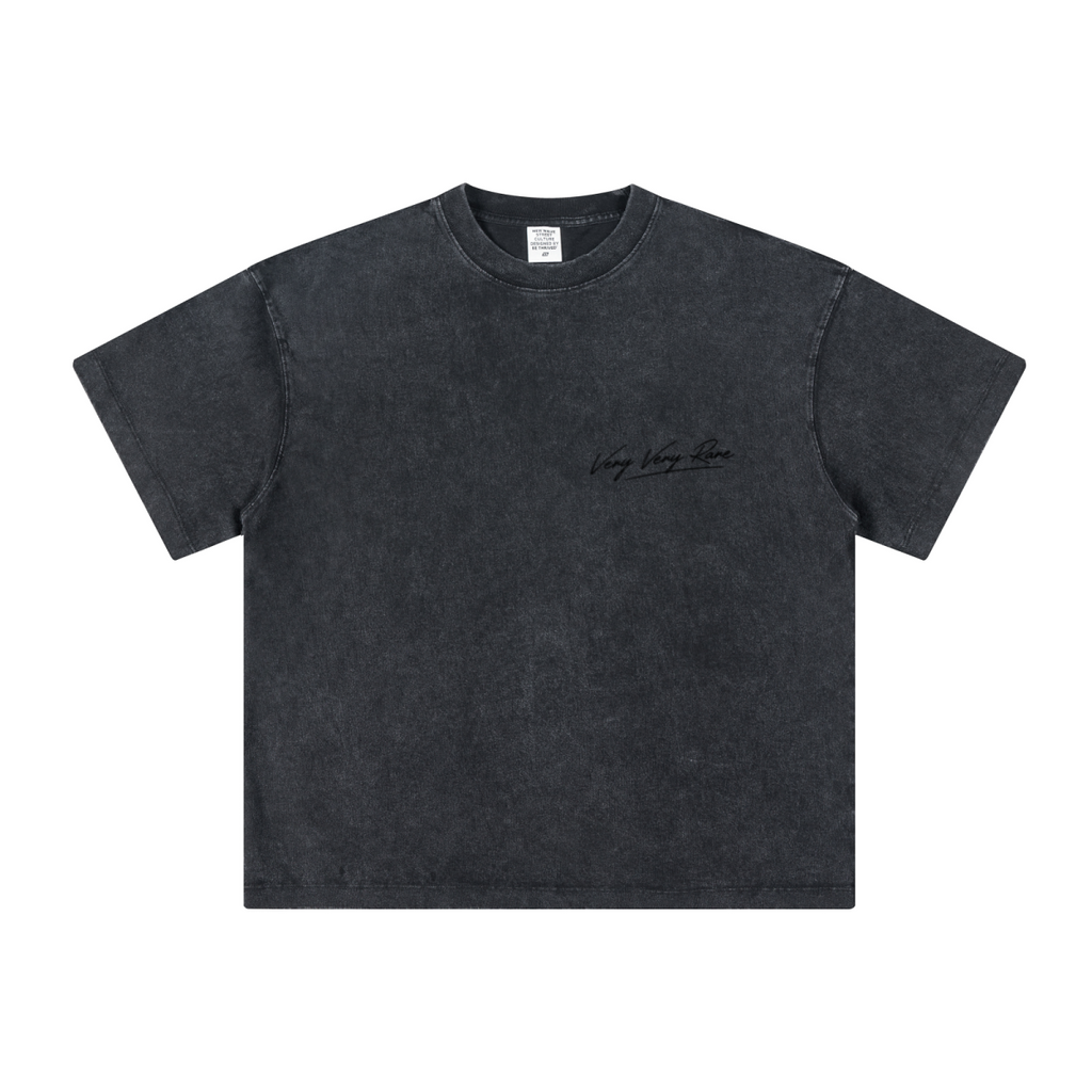 260GSM Unisex Heavyweight Re-Washed Distressed Crew Neck T-shirt Snowflake