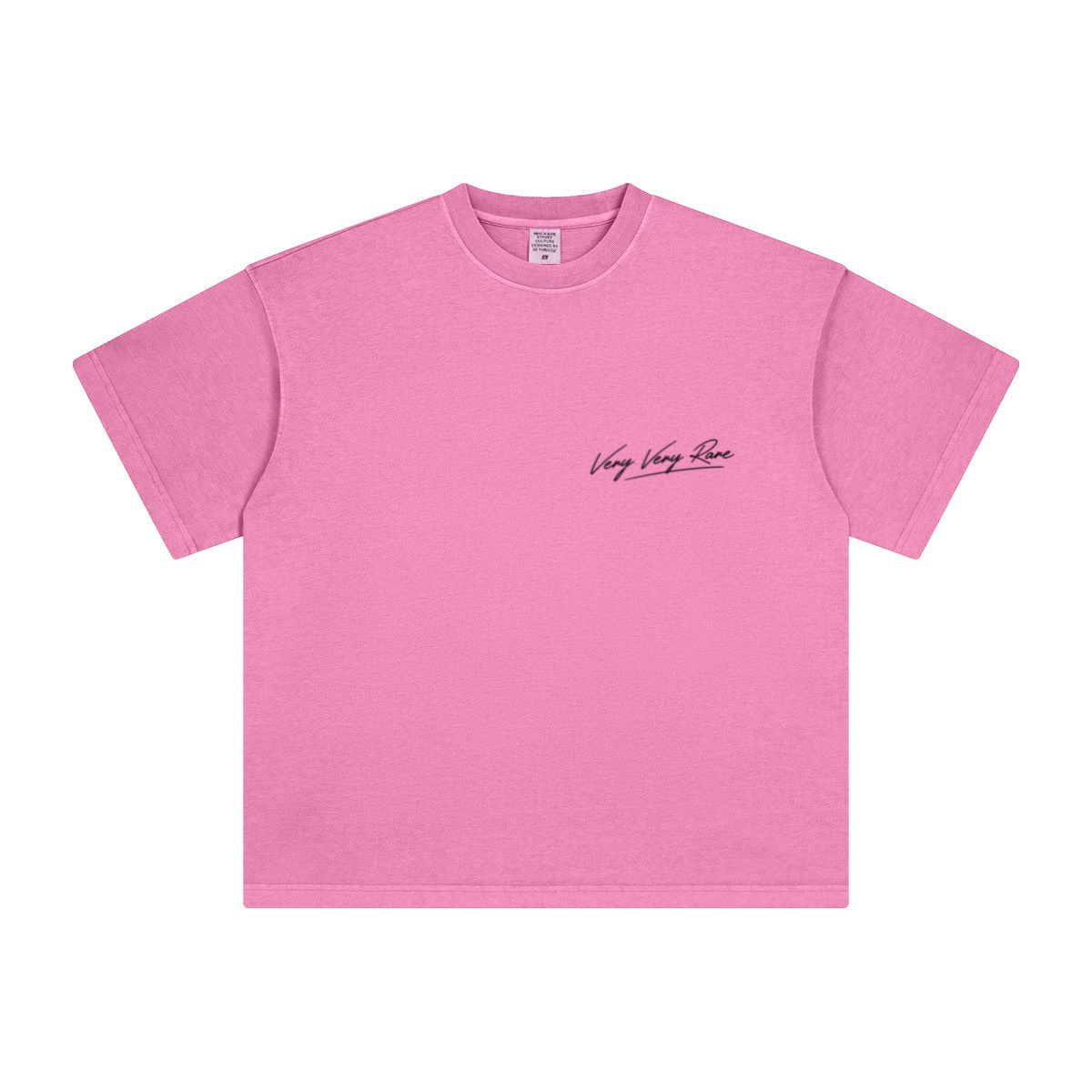 260GSM Unisex Heavyweight Re-Washed Distressed Crew Neck T-shirt Pink