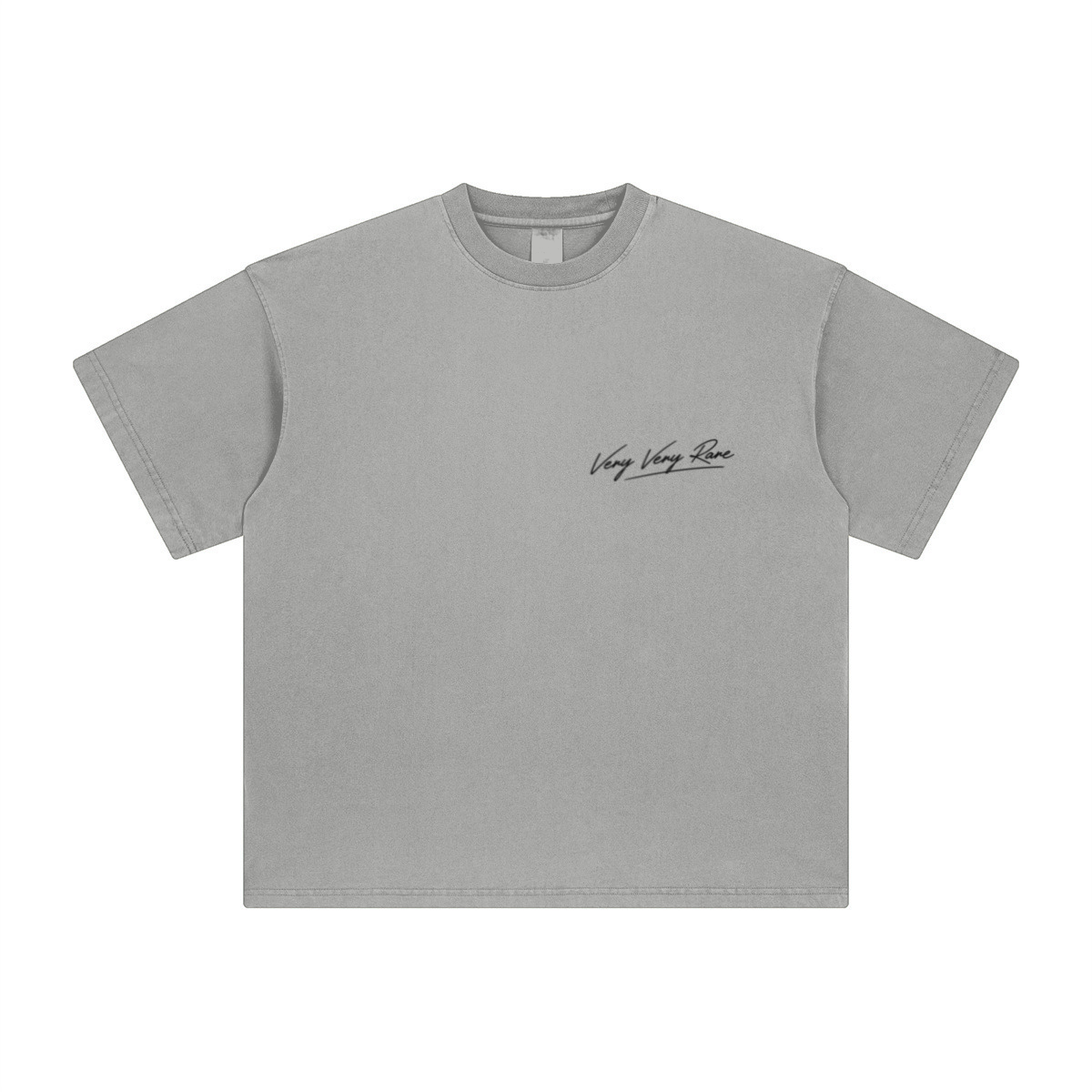 260GSM Unisex Heavyweight Re-Washed Distressed Crew Neck T-shirt Medium Grey