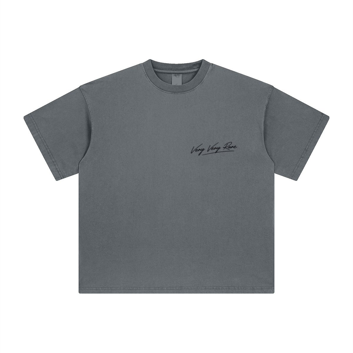 260GSM Unisex Heavyweight Re-Washed Distressed Crew Neck T-shirt Slate blue
