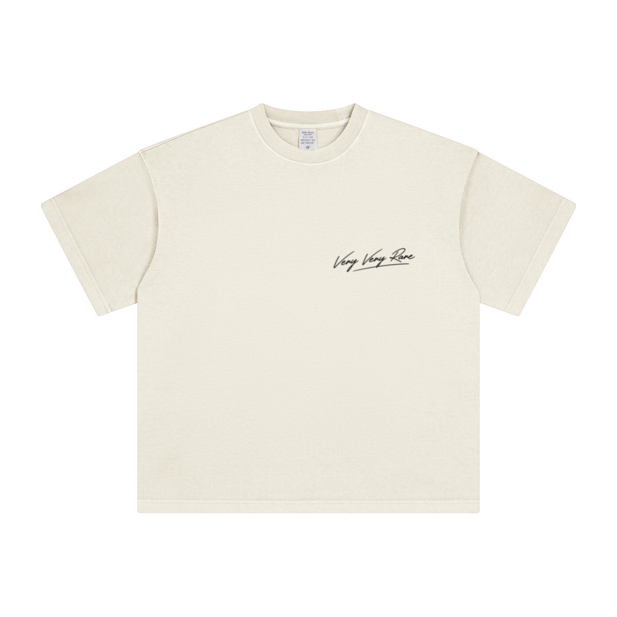 260GSM Unisex Heavyweight Re-Washed Distressed Crew Neck T-shirt Apricot Grey